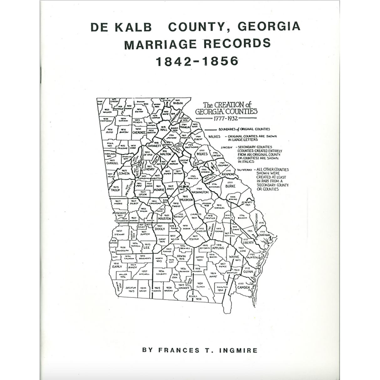DeKalb County, Georgia Marriage Records, 1842-1856