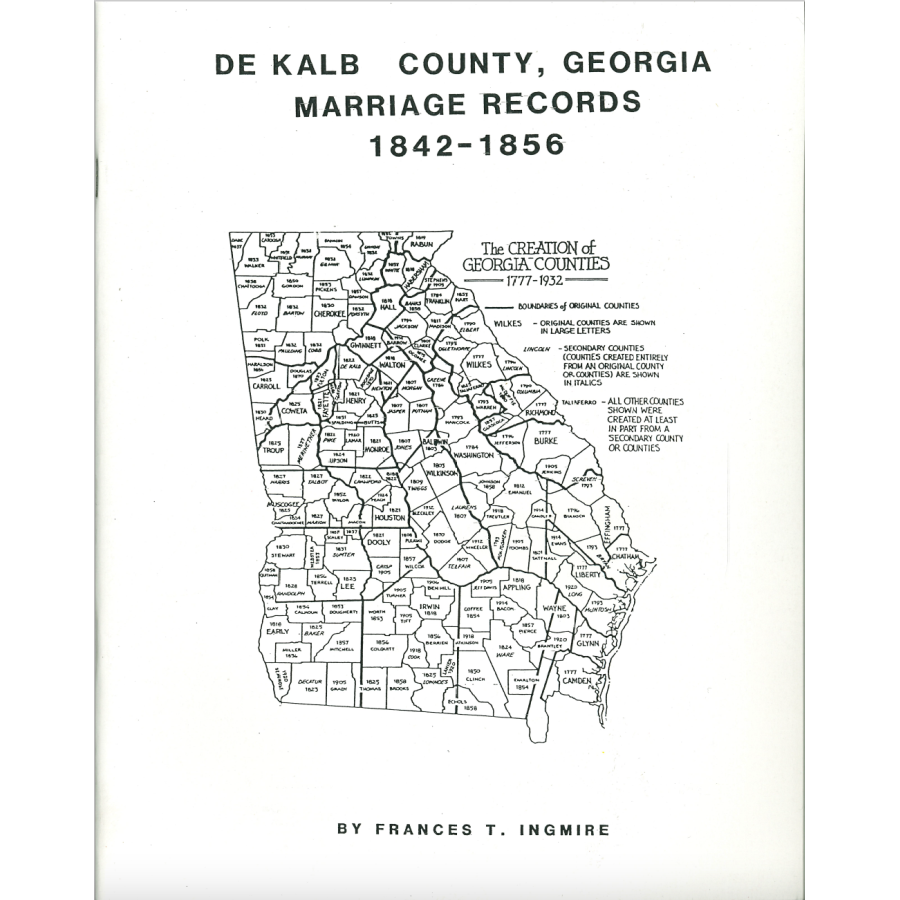 DeKalb County, Georgia Marriage Records, 1842-1856