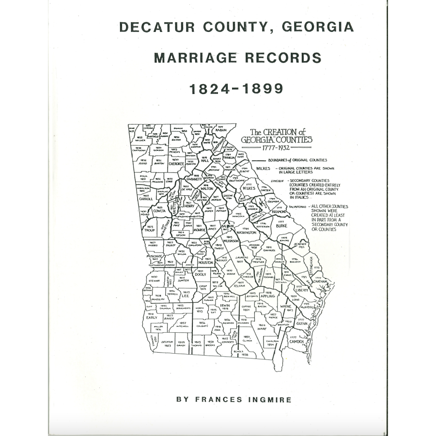 Decatur County, Georgia Marriage Records, 1824-1899