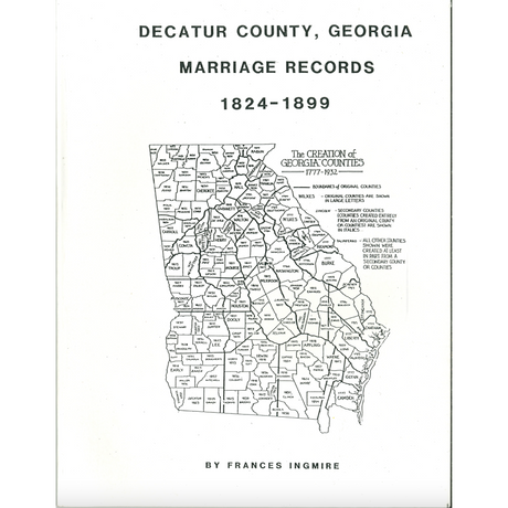 Decatur County, Georgia Marriage Records, 1824-1899