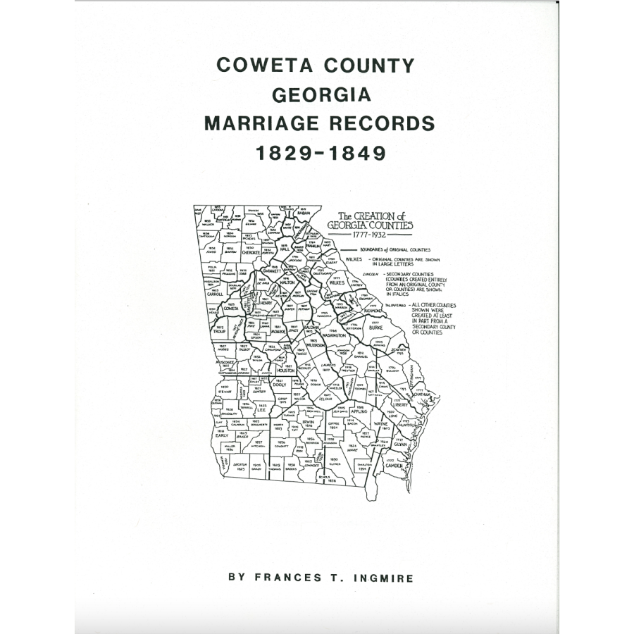 Coweta County, Georgia Marriage Records, 1829-1849