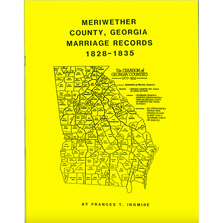 Meriwether County, Georgia Marriage Records, 1828-1835