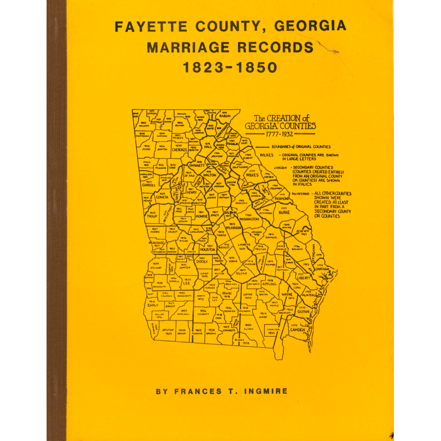 Fayette County, Georgia Marriage Records, 1823-1850