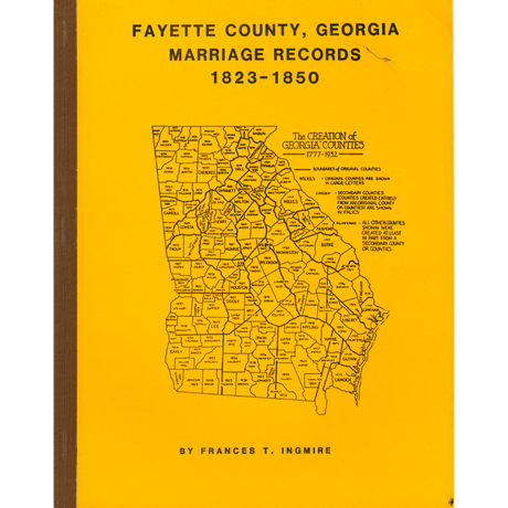 Fayette County, Georgia Marriage Records, 1823-1850