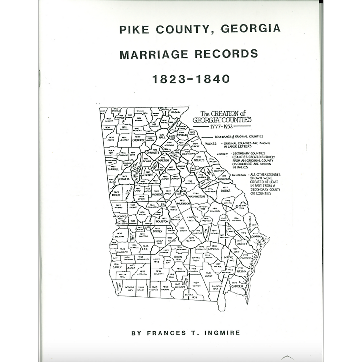 Pike County, Georgia Marriage Records, 1823-1840