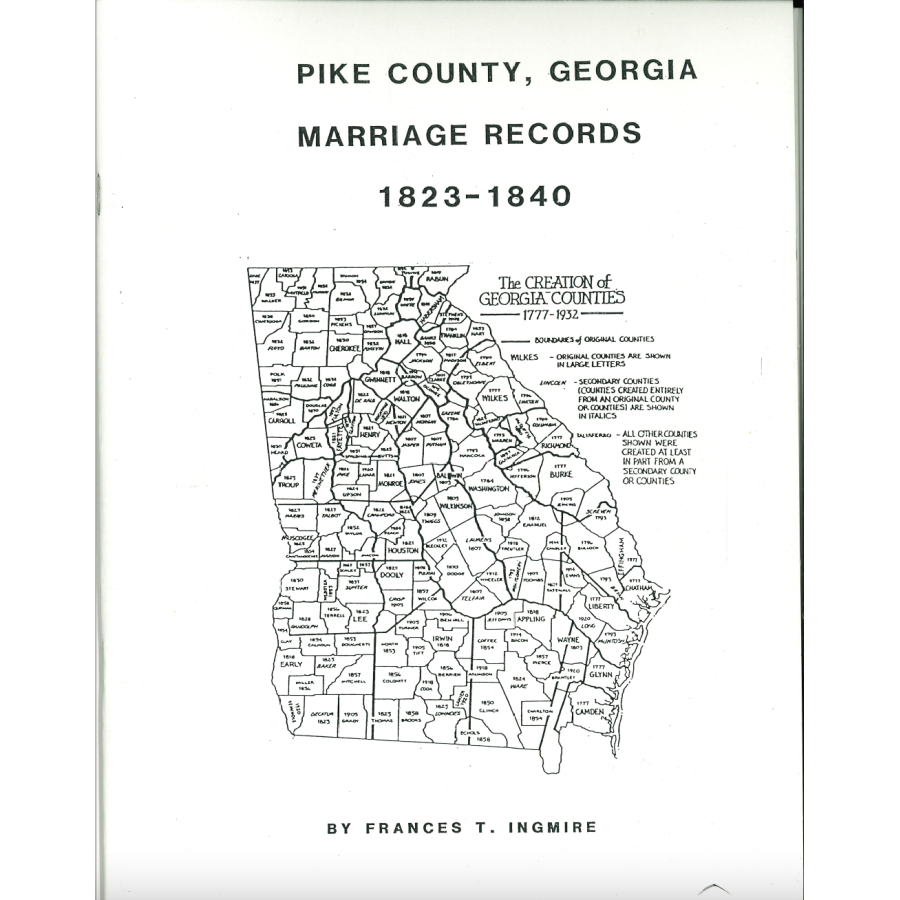 Pike County, Georgia Marriage Records, 1823-1840