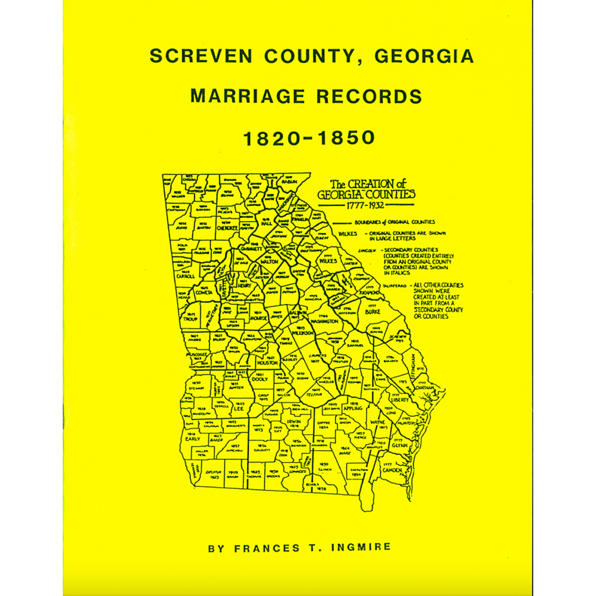 Screven County, Georgia Marriage Records, 1820-1850