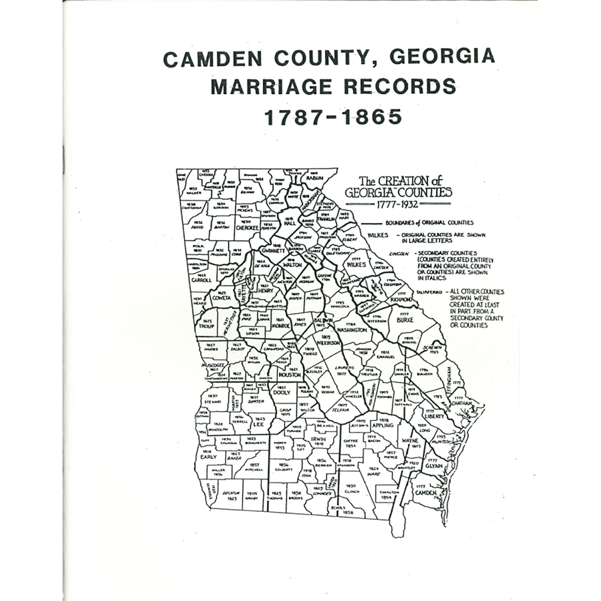 Camden County, Georgia Marriage Records, 1787-1865