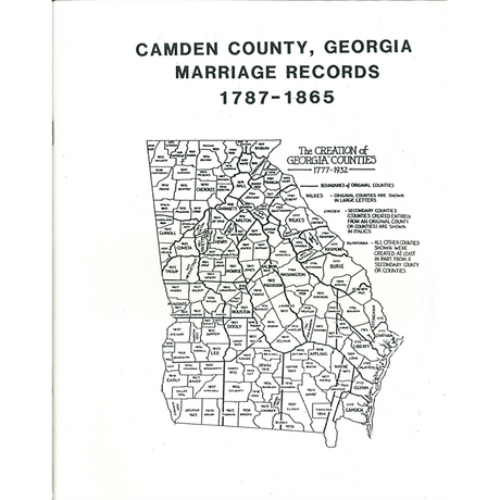 Camden County, Georgia Marriage Records, 1787-1865