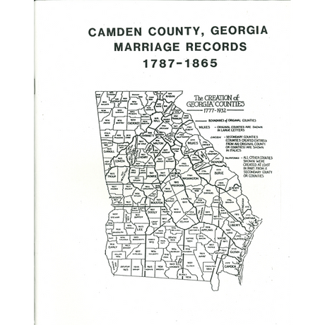 Camden County, Georgia Marriage Records, 1787-1865