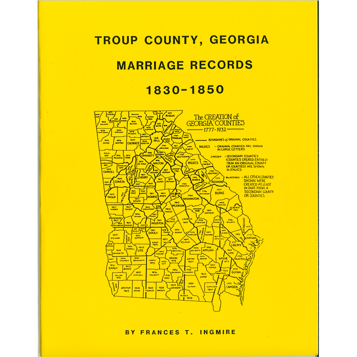 Troup County, Georgia Marriage Records, 1830-1850