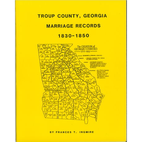 Troup County, Georgia Marriage Records, 1830-1850