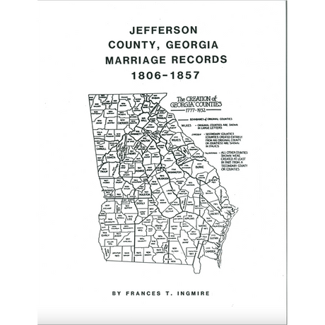 Jefferson County, Georgia Marriage Records, 1806-1857