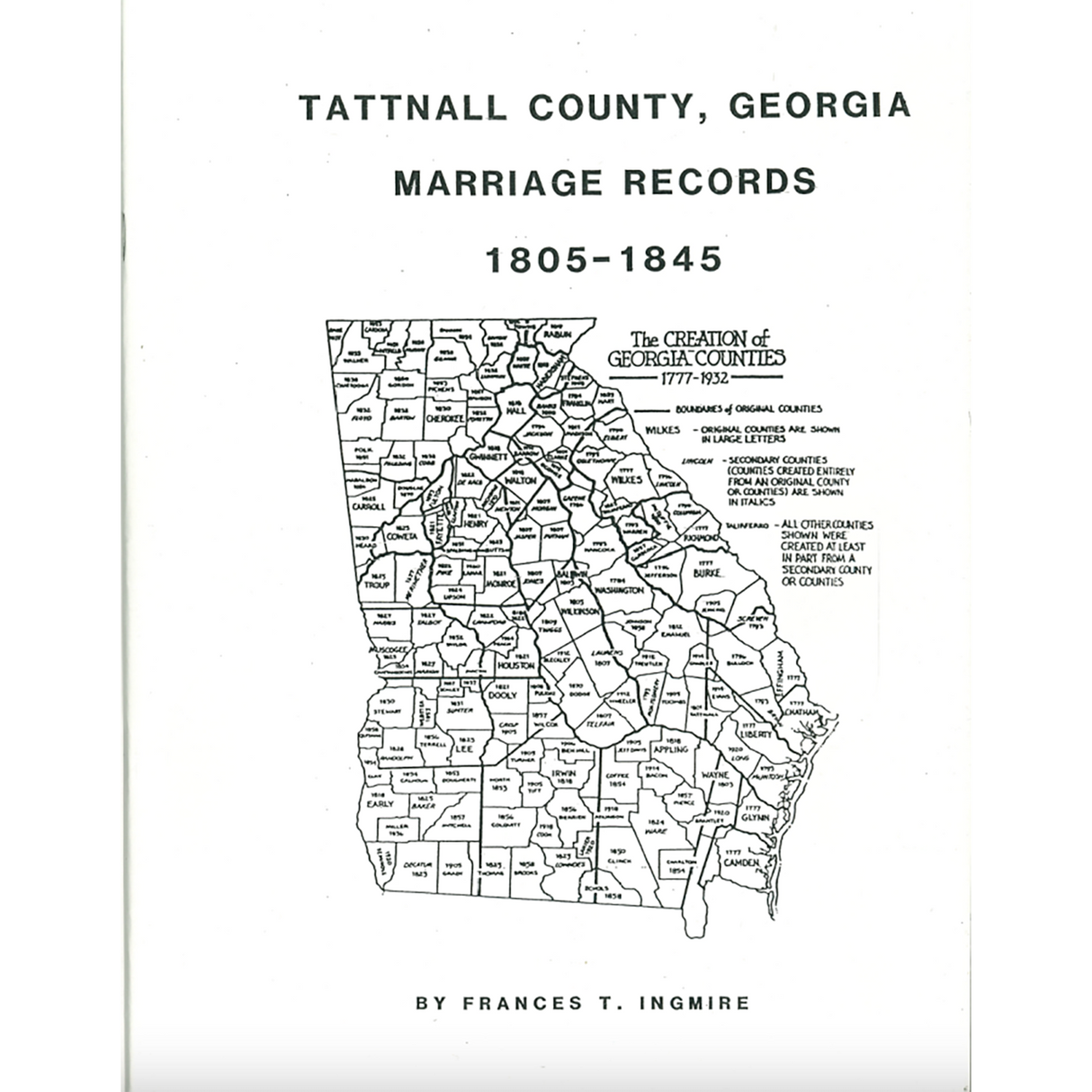Tattnall County, Georgia Marriage Records, 1805-1845