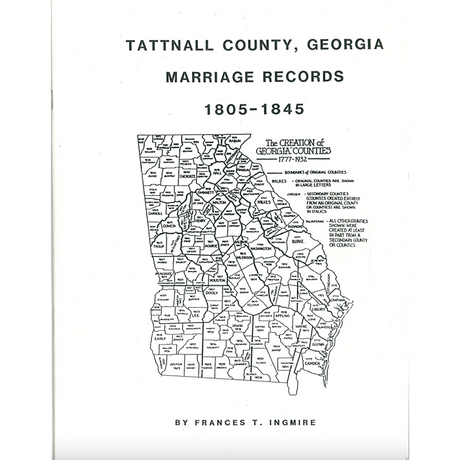 Tattnall County, Georgia Marriage Records, 1805-1845