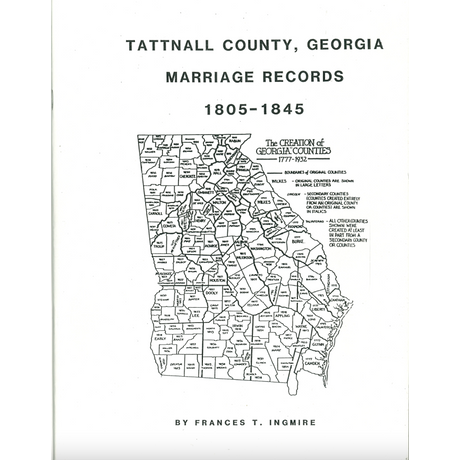 Tattnall County, Georgia Marriage Records, 1805-1845