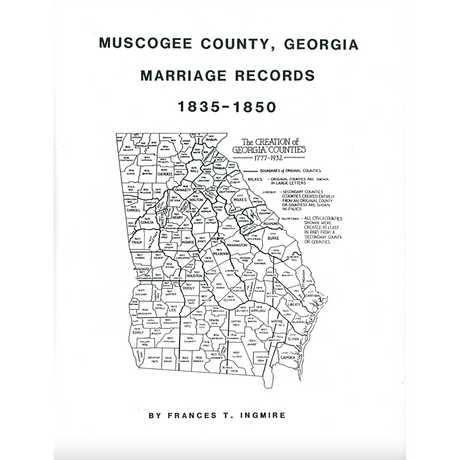 Muscogee County, Georgia Marriage Records, 1835-1850