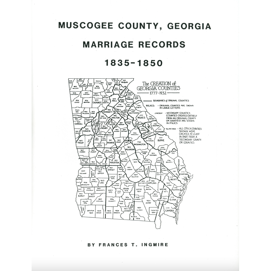 Muscogee County, Georgia Marriage Records, 1835-1850