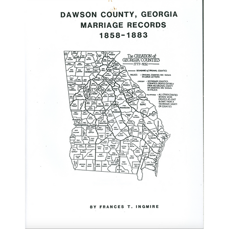 Dawson County, Georgia Marriage Records, 1858-1883