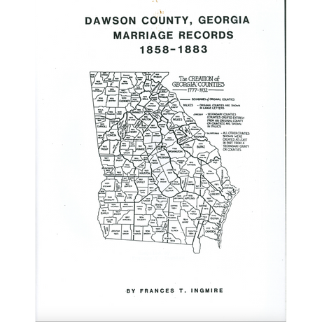 Dawson County, Georgia Marriage Records, 1858-1883