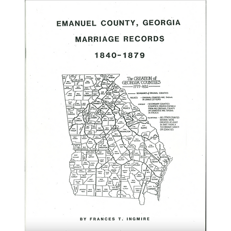 Emanuel County, Georgia Marriage Records, 1840-1879