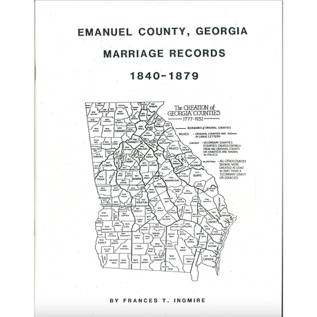 Emanuel County, Georgia Marriage Records, 1840-1879
