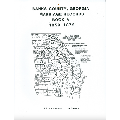 Banks County, Georgia Marriage Records, 1859-1872