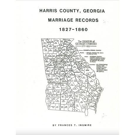 Harris County, Georgia Marriage Records, 1827-1860