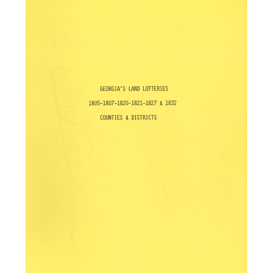 Georgia's Land Lotteries: Counties and Districts