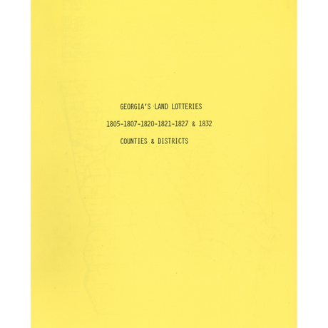 Georgia's Land Lotteries: Counties and Districts