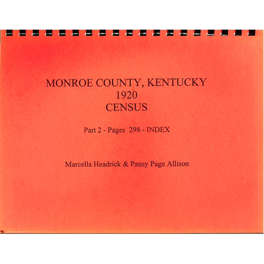 1920 Monroe County, Kentucky Census, Part 2