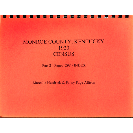 1920 Monroe County, Kentucky Census, Part 2