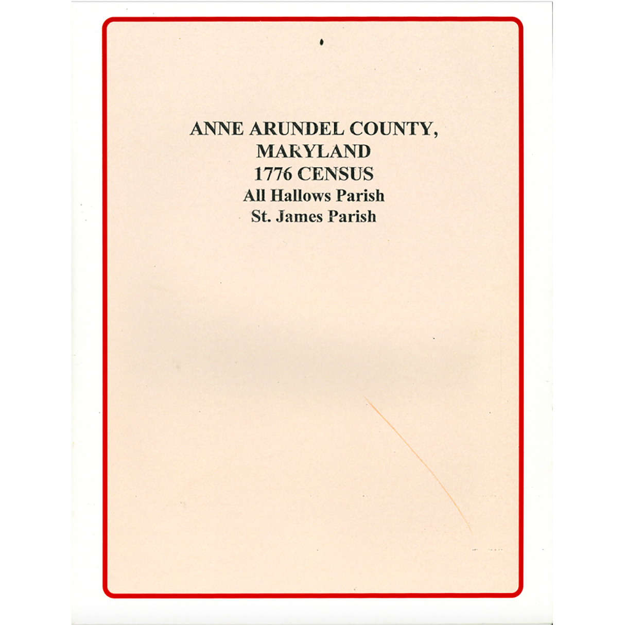 Anne Arundel County, Maryland 1776 Census