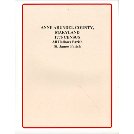 Anne Arundel County, Maryland 1776 Census