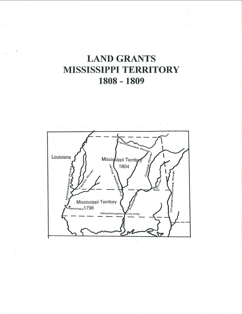 Land Grants Mississippi Territory 1808-1809