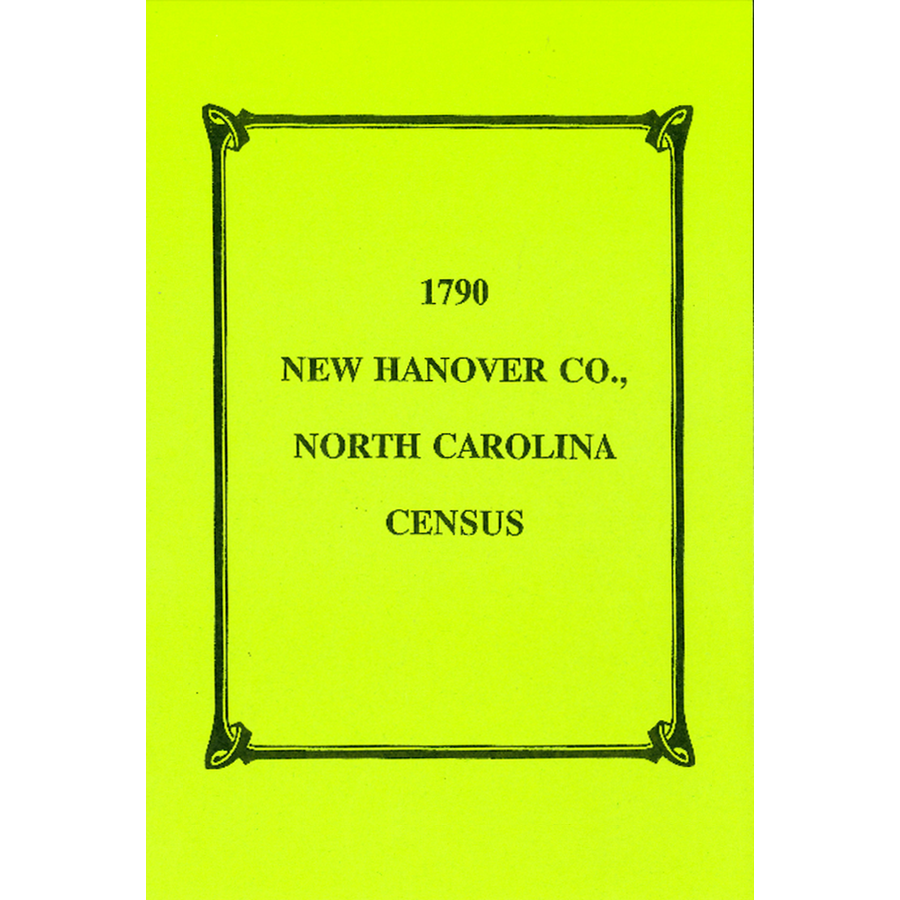 1790 New Hanover County, North Carolina Census