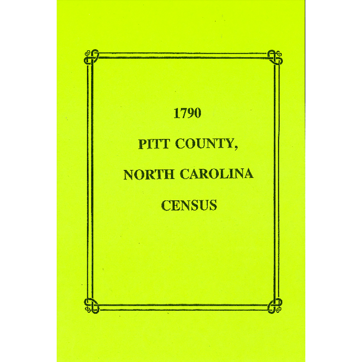 1790 Pitt County, North Carolina Census