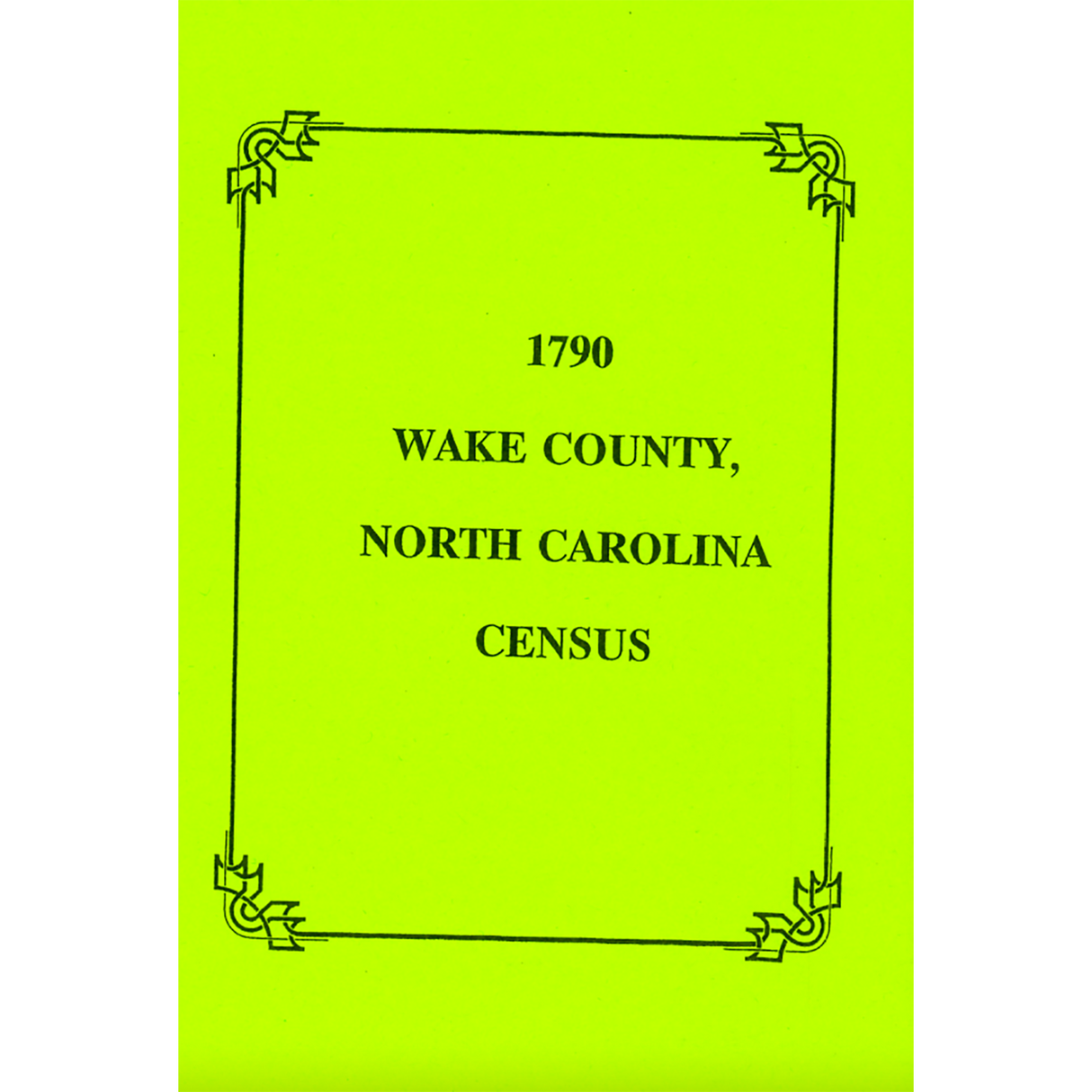 1790 Wake County, North Carolina Census