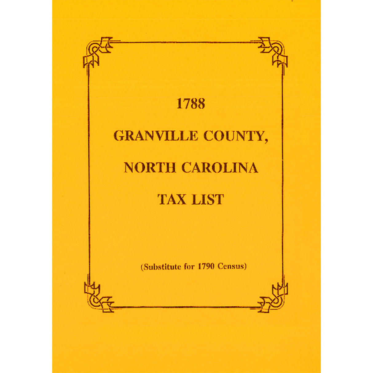1788 Granville County, North Carolina Tax List