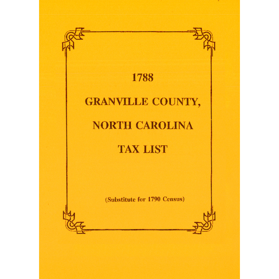 1788 Granville County, North Carolina Tax List