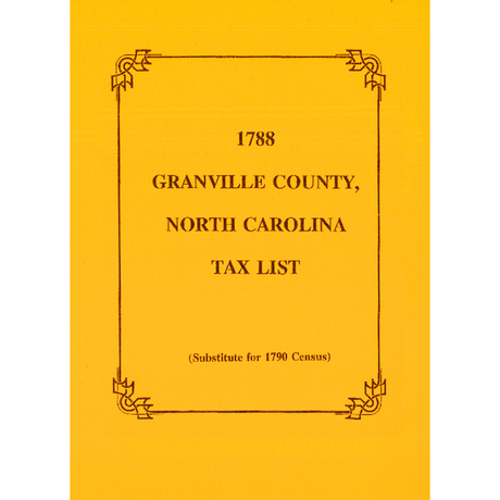 1788 Granville County, North Carolina Tax List