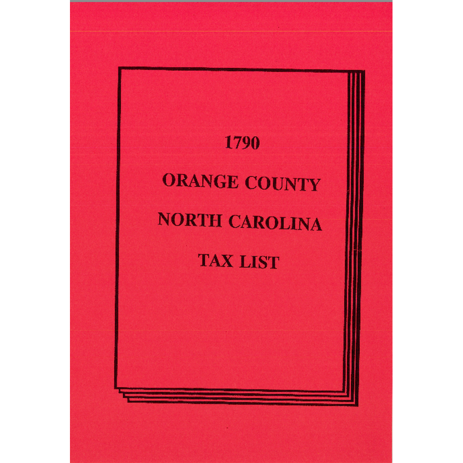 1790 Orange County, North Carolina Census