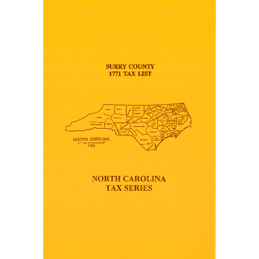 1771 Surry County, North Carolina Tax List