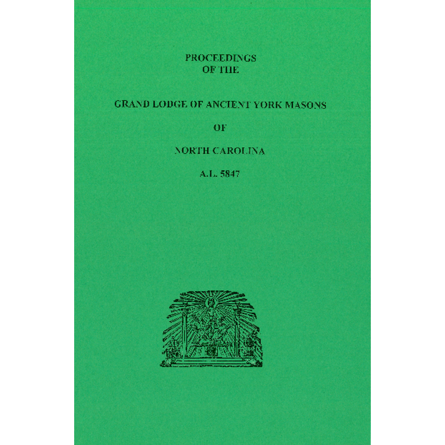 Proceedings of the Grand Lodge of North Carolina, 1848