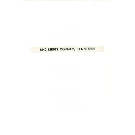 1840 Meigs County, Tennesse Census