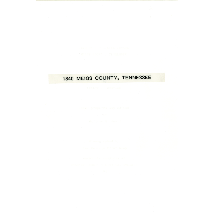 1840 Meigs County, Tennesse Census