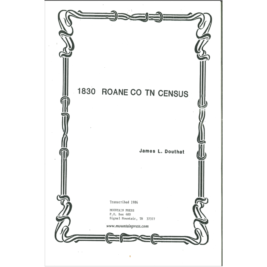 1830 Roane County, Tennessee Census Records