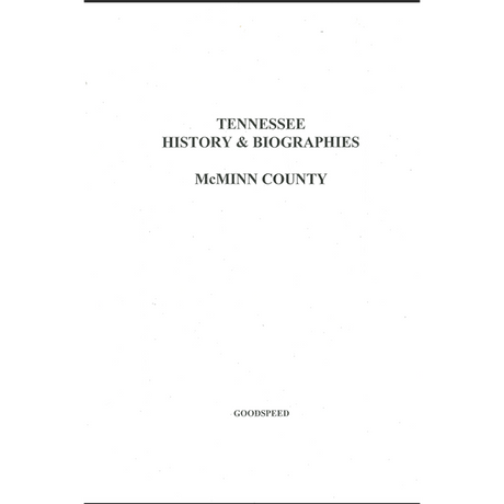 McMinn County, Tennessee History and Biographies