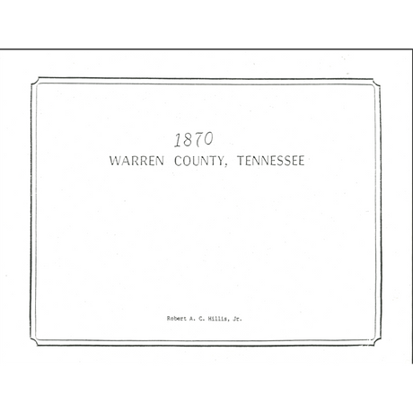 1870 Warren County, Tennessee Census