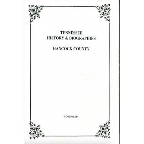 Hancock County, Tennessee History and Biographies